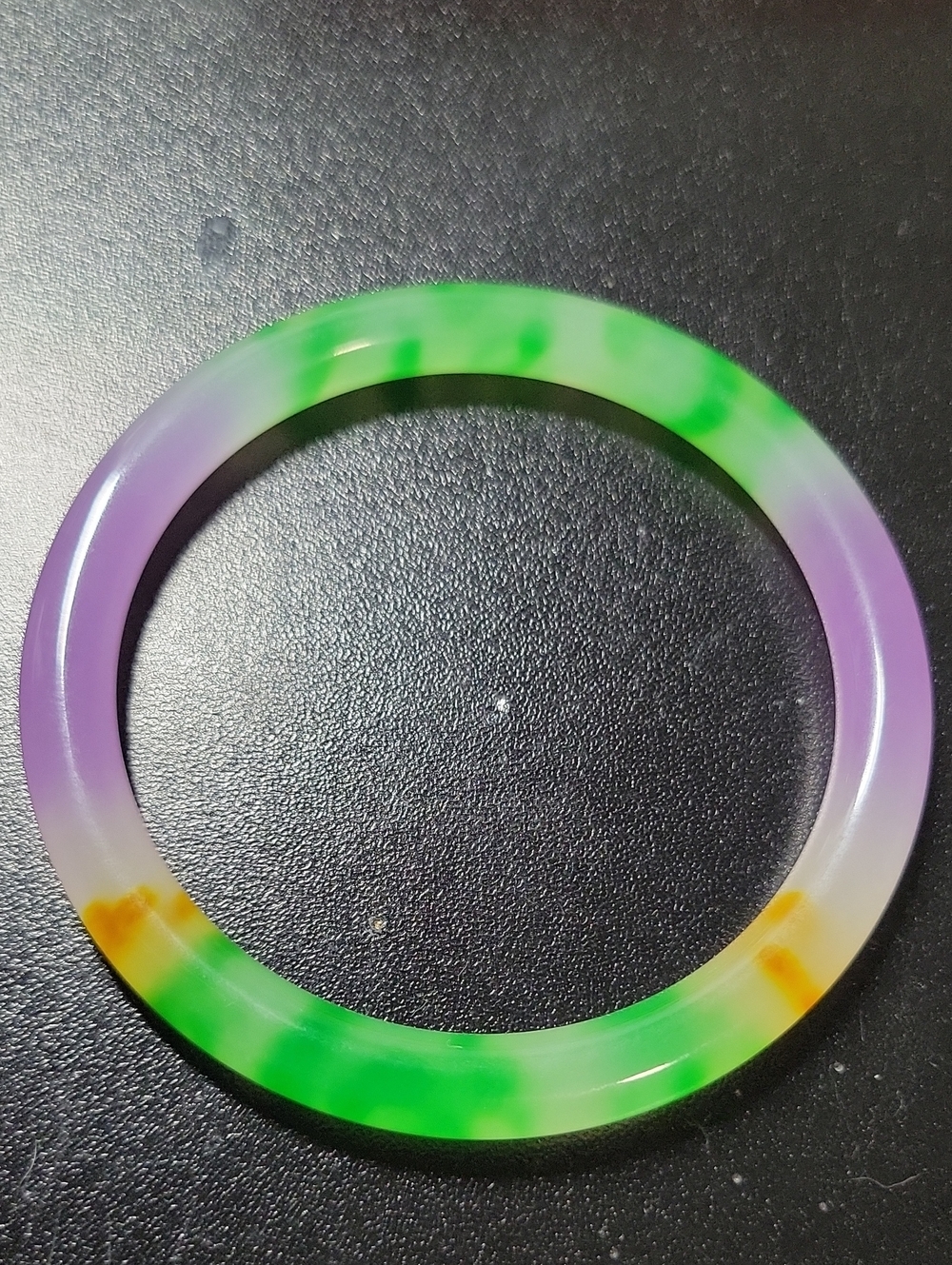 Multicolor Jade-Inspired Bangle Bracelet - Pink & Green